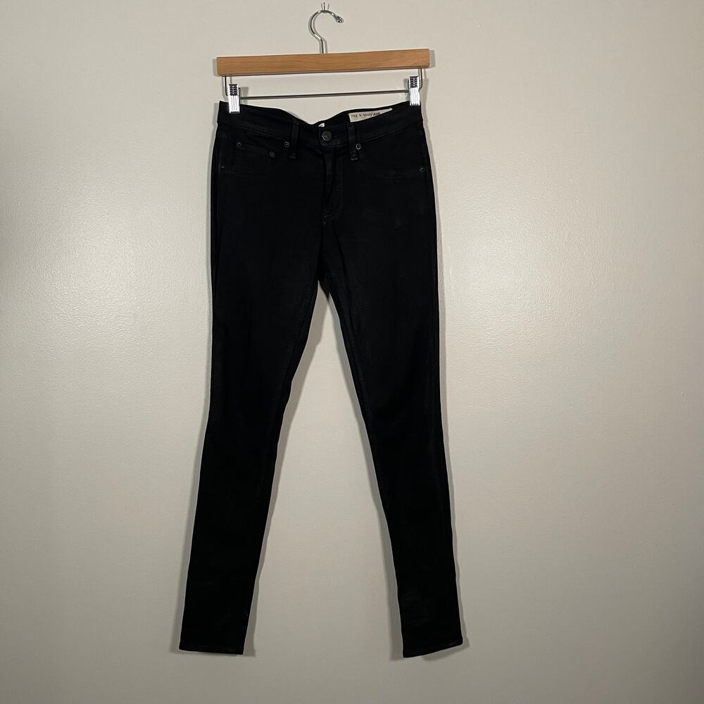 Rag & Bone • Shimmer Coated Black Skinny Jeans